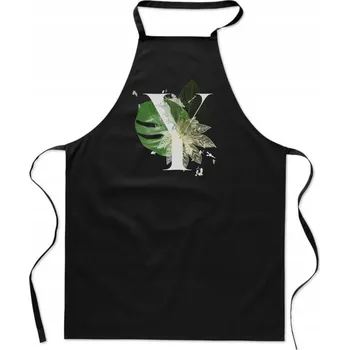 Kuchyňská zástěra KUCHYŇSKÁ ZÁSTĚRA černá S PÍSMENEM Y jméno monogram Generace Yurji FA_393_cz