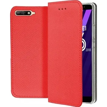 Pouzdro na mobilní telefon Pouzdro s klopou gsmStyle pro Huawei Y6 2018 Peněženka S-Magnet červené