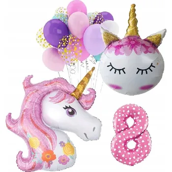 Balónek BALÓNKY sada narozeniny 8 LET JEDNOROŽEC UNICORN