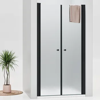 Sprchové dveře WellMall Beta 65 cm dveře Grape dvoukřídlé černé