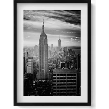 Obraz Dekorativní nástěnný obraz v rámu s grafikou Budovy New Yorku 50x70 cm