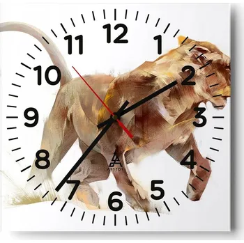 Hodiny Nástěnné hodiny do obýváku 40x40 Zvířata Bezhluczne Skleněné hodiny Tiché