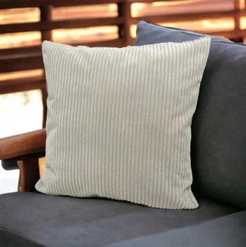 Povlak na dekorativní polštářek Béžový dekorativní povlak na polštář s proužky 45x45 cm