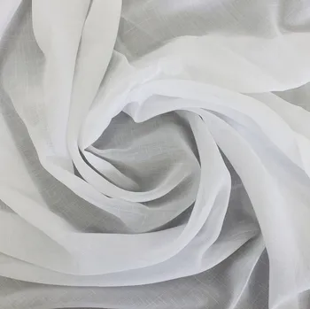 TKANINA NA ZÁCLONY materiál záclony jemný len imitace 290 cm bílá 0,5m