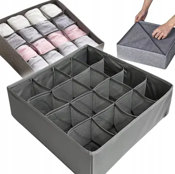 Úložný box ORGANIZÉR DO ŠUPLÍKU Skříně na Prádlo Ponožky Skládací Úložný Box Šedý