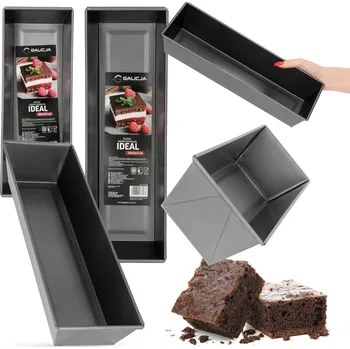 Forma na pečení 2x PLECH FORMA PEČENÍ KOLÁČŮ Chléb Forma Na Dort Obdélník Formička SADA L0