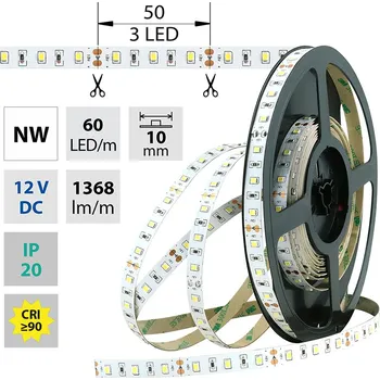 LED páska McLED ML-121.701.60.0 LED pásek SMD2835 NW, 60LED/m, 14,4W/m, 1368lm/m, IP20, DC 12V, 10mm, 5m