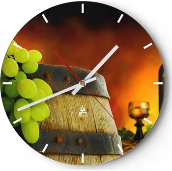Hodiny Nástěnné hodiny do kuchyně 30x30 Hroznové Víno Skleněné hodiny do obýváku Tiché
