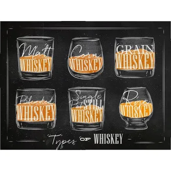 Obraz Cedule Types of Whiskey