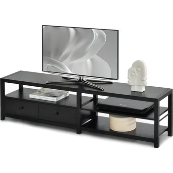 Televizní stolek Mebel Partner Elena (černé dřevo + černá)