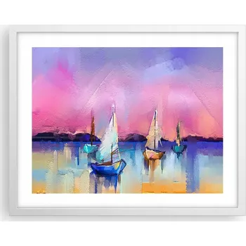 Obraz Obraz plakát na zeď v bílém rámu 50x40 krajina foto do obýváku