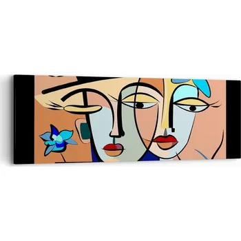 Obraz Obraz na plátně do obýváku ložnice 90x30 tváře foto obrazy na zeď