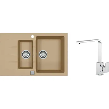 Granitový dřez Alveus SET ALVEUS CADIT 70 / 55 + BATERIE RENO CHROM SETA22076