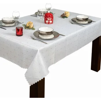 ubrus Vánoční ubrus Vánoční hvězda 120x200 SW18 stříbro