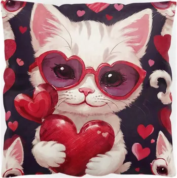 Polštář DEKORATIVNÍ POVLAK NA POLŠTÁŘ VALENTÝN ŽENY 40x40 JASIEK POLŠTÁŘ DÁREK