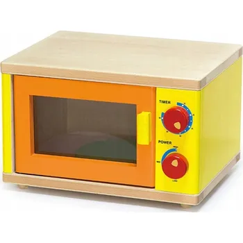 Dětská kuchyňka Dřevěná mikrovlnná trouba Viga 58595 žlutá