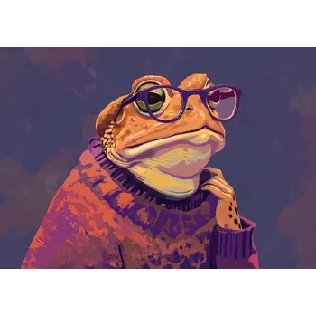 Plakát Plakát Hipsterská Žába vtip bez rámu 100 x 70 cm