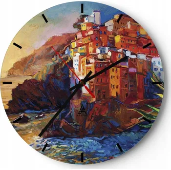 Hodiny Nástěnné hodiny do kuchyně 30x30 Krajina Skleněné hodiny do obýváku Tiché