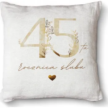Dekorativní polštářek Měkký dekorativní polštář s potiskem Premium 40x40 - 45. výročí svatby