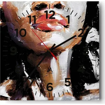 Hodiny Nástěnné hodiny do obýváku 40x40 Žena Bezhluké hodiny na skle Tiché