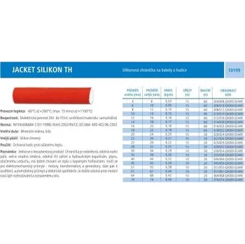 stavební silikon JACKET SILIKON TH BLUE - modrý ochr. návlek VMQ -60°C/+250°C, krátkodobě +1000°C, průměr 14 mm