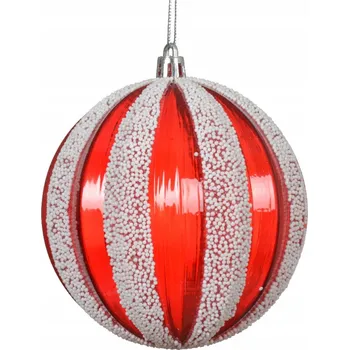Vánoční dekorace Vánoční Koule na vánoční stromeček červená transparentní CUKROVÍ na stromeček 6cm