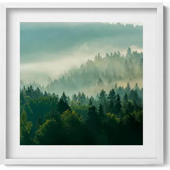 Obraz Dekorace obraz v rámu na zeď do obýváku Východ slunce Beskydy 50x50 cm