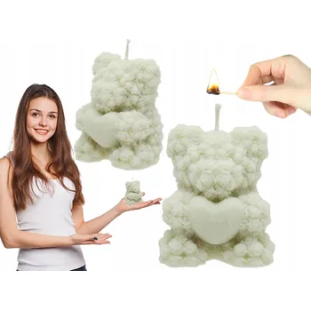 Svíčka SVÍČKA VONNÁ SÓJOVÁ MEDVÍDEK BOJOVNÉ SRDCE RUČNÍ VÝROBA