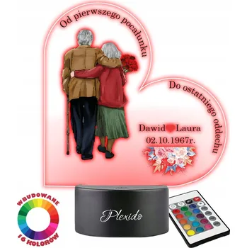 Lampička Noční Lampa 3D LED Dárek na Valentýna Gravírování