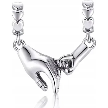 Přívěsek Přívěsek Srdce Ruce Láska Charms Stříbro 925