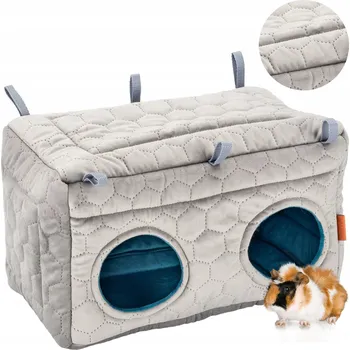 ZÁVĚSNÝ DOMEČEK SE DVĚMA VCHODY pro morčata, hlodavce, činčily, fretky 34x22cm