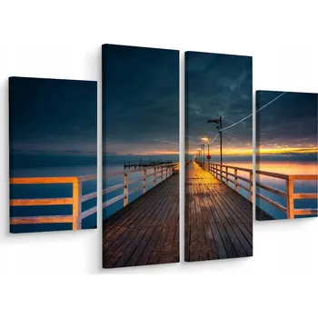 Obraz Čtyřdílný obraz molo Krajina 3D efekt 80x60