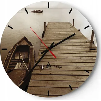 Hodiny Nástěnné hodiny do kuchyně 30x30 Krajina Skleněné hodiny do obýváku Tiché