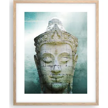 Obraz Obraz plakát na zeď v rámu světlý dub 40x50 Buddha foto plakáty do obýváku