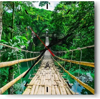 Hodiny Velké nástěnné hodiny 40x40 Krajina Skleněné hodiny Tiché