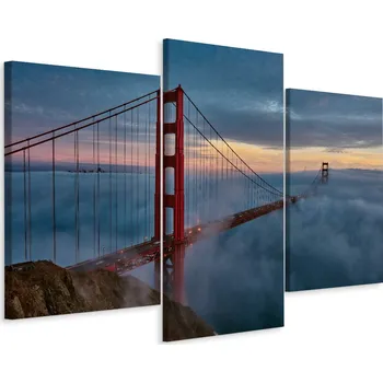 Obraz Obraz TRYPTYCH Most Architektura Mlha 3D 90x60