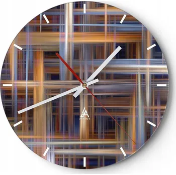 Hodiny Nástěnné hodiny do kuchyně 30x30 Abstrakce Skleněné hodiny do obýváku Tiché