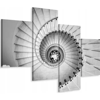 Obraz Obraz Čtyřdílný Schody Spirální 3D Efekt 80x50 cm