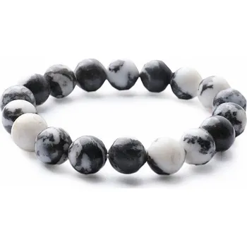 Náramek Jaspis zebra náramek korálkový 10 mm obvod cca 16 až 21 cm