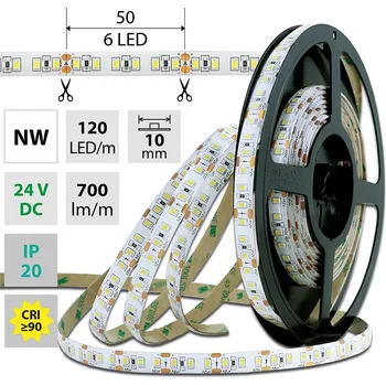 LED páska McLED ML-126.823.60.7 LED pásek SMD2835 NW, 120LED/m, 7W/m, 700lm/m, IP20, DC 24V, 10mm, 10m