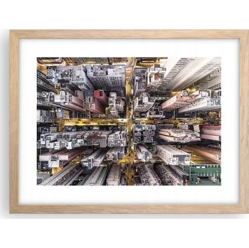 Obraz Obraz plakát v rámu světlý dub do obýváku 40x30 město foto na zeď