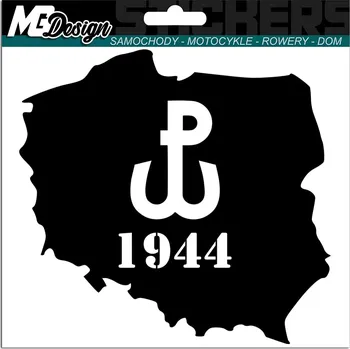 Samolepicí dekorace na vozidlo NÁLEPKA na auto MAPA POLSKÝ Polska Bojující Poland 1944 16x15