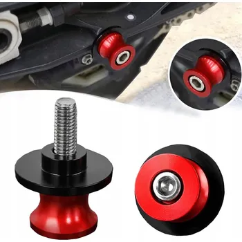 Rolny Na Kyvku Červené M8x1.25 Slidery pro motocykly, pro zvedání motocyklu