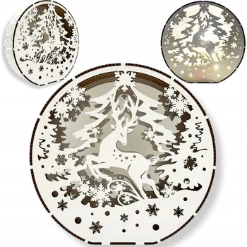 Vánoční dekorace bílá vánoční dekorace lampion se sobem 21 cm