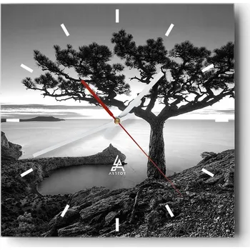 Hodiny Velké nástěnné hodiny 40x40 Krajina Skleněné hodiny Tiché