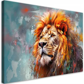 Obraz OBRAZ NA PLÁTNĚ Zvíře Lev Abstrakce 90x60