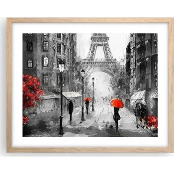 Obraz Obraz plakát v rámu světlý dub 50x40 cm - foto města do obýváku