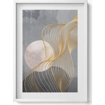 Obraz Nástěnný obraz v rámu s grafikou Abstraktní ilustrace měsíce 50x70 cm