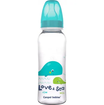 Canpol Kojenecká láhev úzká 250ml LOVE & SEA 12m+