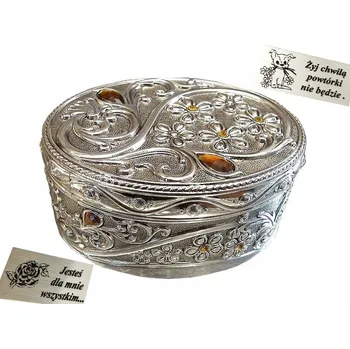 Obraz Šperkovnice kovová Marco Polo oválná 8,7x6,5x4,4 cm